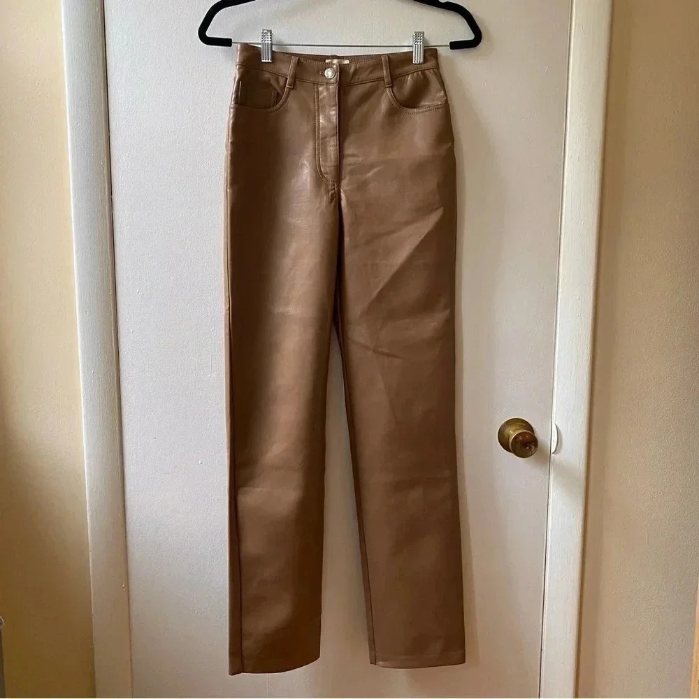 NWT Aritzia Melina pants brown chestnut 2